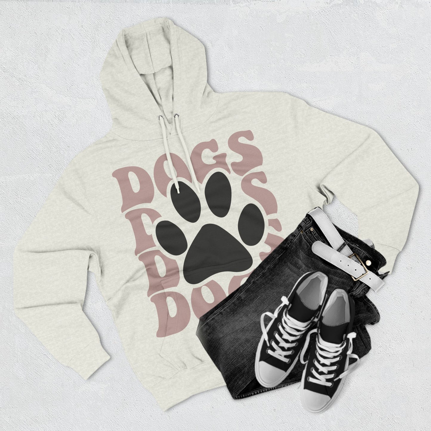 Three-Panel Fleece Hoodie Dogs