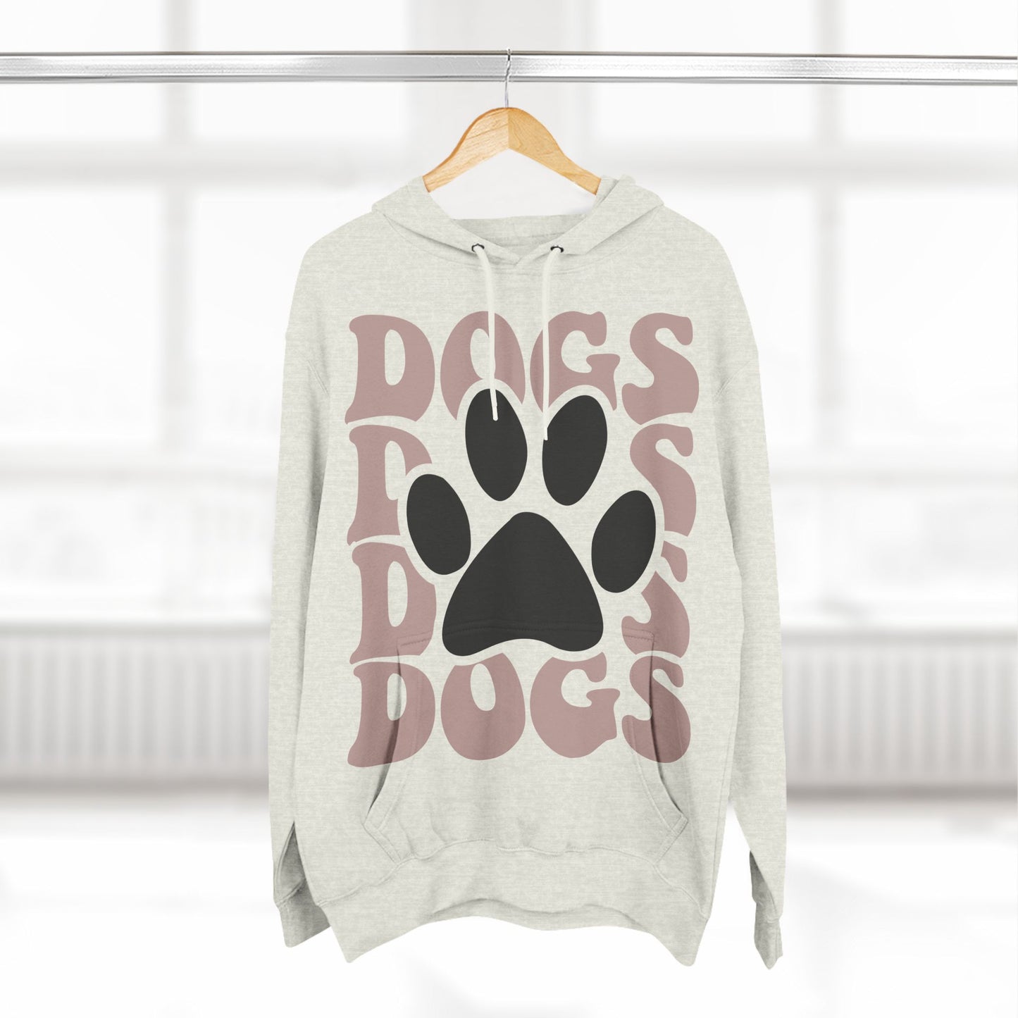 Three-Panel Fleece Hoodie Dogs